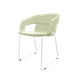 CHAISES ET TABOURETS - Pour tables standards, ht 75 cm, piétement 4 pieds - Melody - Fauteuil pietement Luge Blanc (BL). Tissu Int Vinyle Ivoire DNI (D16) - Tissu Ext Vinyle Ivoire DNI (D16)
