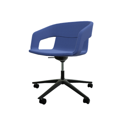 VISITEURS ET FONCTIONNELS - Sur roulettes - Melody - Fauteuil Pietement roulettes Alu poli noir (A). Tissu Int Synergy (S68) - Tissu Ext Synergy (S68)