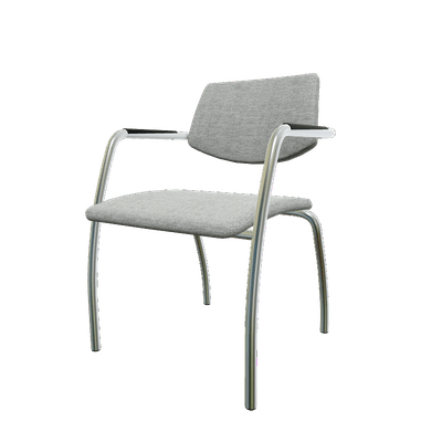 VISITEURS ET FONCTIONNELS - 4 Pieds - Diva - Chaise piétement 4 pieds chrome (CH).Assise et dossier tissu Berta Gris (AD2)