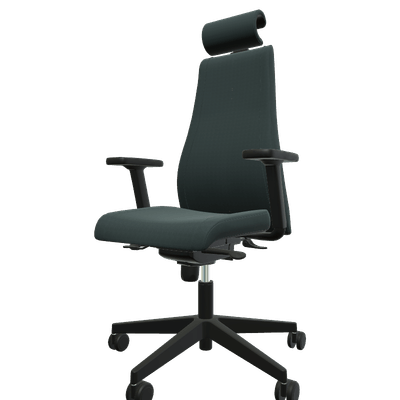 DIRECTION - Fauteuils - SO PRETTY - Fauteuil manager + têtière + accotoirs. Mécanisme synchrone décalé avec translation d'assise. Tissus Cuir Pleine Fleur Vert foncé SQH SQH