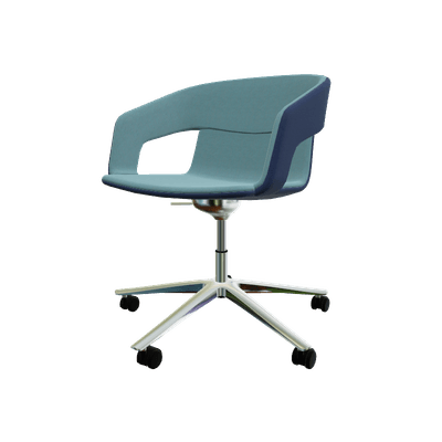 VISITEURS ET FONCTIONNELS - Sur roulettes - Melody - Fauteuil Pietement roulettes Alu poli (CH). Tissu Int Synergy (S56) - Tissu Ext Synergy (S62)