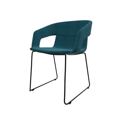 CHAISES ET TABOURETS - Pour tables standards, ht 75 cm, piétement 4 pieds - MELODY fauteuil piétement luge laqué noir