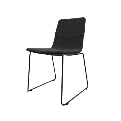 CHAISES ET TABOURETS - Pour tables standards, ht 75 cm, piétement 4 pieds - MELODY chaise piétement luge laqué noir