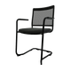 VISITEURS ET FONCTIONNELS - Luge - ZEN mesh visiteur - Chaise Piétement luge avec accotoirs noir laqué (A).Assise tissu et dossier résille Bondai Noir (8033)