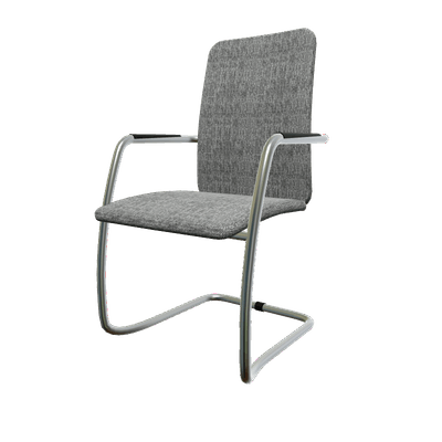 VISITEURS ET FONCTIONNELS - Luge - CARLTON fauteuil haut dossier. piétement luge chromé