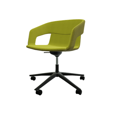 VISITEURS ET FONCTIONNELS - Sur roulettes - Melody - Fauteuil Pietement roulettes Alu poli noir (A). Tissu Int Step (L1) - Tissu Ext Step (L08)