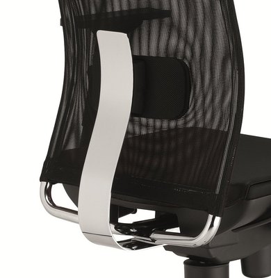 OPERATIVE - Options - ZEN MESH MANAGER soutien lombaire, finition tissu résille noir, structure chromée