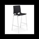 POLYPROPYLENE - TABOURETS  - GLOSSY tabouret haut polypropylène coloris coloris anthracite brillant, structure chromée