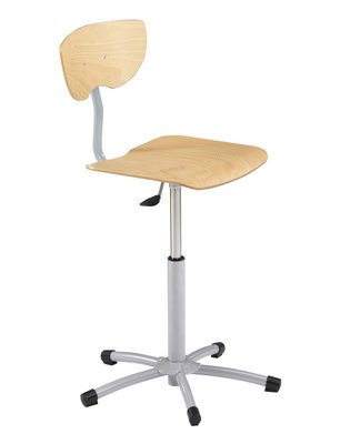 SCOLAIRE - Apprendre - Siège SION HR à gaz assise et dossier bois Blueprotech® piètement époxy - H42 à 60 cm