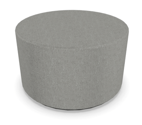 FAUTEUILS/POUFS - Poufs - TAM TAM - Pouf rond diamètre 60 cm avec base en mélaminé noire et supports en plastique coloris synergy gris