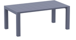 POLYPROPYLENE - TABLES  - MANHATTAN- Table extensible en polypropylène renforcé de fibre de verre -L180>220 cm x100cm- Finition: plateau anthracite/piètement anthracite