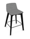 CHAISES ET TABOURETS - Pour tables hauteur 90 cm - MELODY chaise haute. assise H.64cm.face intérieure tissu STEP coloris gris clair chiné face extérieure tissu STEP coloris gris clair chiné piétement frêne teinté noir