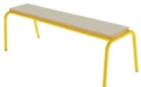 SCOLAIRE - Apprendre - Banc MOLY hêtre massif vernis incolore piètement époxy - L200 cm - T4