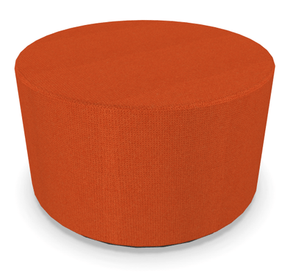 FAUTEUILS/POUFS - Poufs - TAM TAM - Pouf rond diamètre 60 cm avec base en mélaminé noire et supports en plastique orange