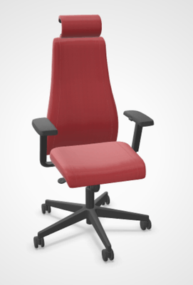 DIRECTION - Fauteuils - SO PRETTY - Fauteuil manager + têtière + accotoirs. Mécanisme synchrone décalé avec translation d'assise. Tissus Cuir Pleine Fleur Rouge SQE SQE