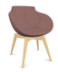 FAUTEUILS/POUFS - 4 pieds bois - COCO Siège Lounge coque polyuréthane moulé tapissé Berta intérieur VIEUX ROSE AI0 / extérieur VIEUX ROSE AI0 pieds bois
