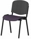 VISITEURS ET FONCTIONNELS - 4 Pieds - Joker Mesh - Chaise piétement 4 pieds laqué noir (A).Assise tissu et dossier résille Lucia Prune YBL (YBL)