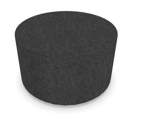 FAUTEUILS/POUFS - Poufs - TAM TAM - Pouf rond diamètre 60 cm avec base en mélaminé noire et supports en plastique coloris synergy noir