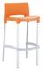 POLYPROPYLENE - TABOURETS  - GALICE-Chaise haute en polypropylène recyclable. Pieds en aluminium anodisé 25x25mm. Usage intérieur et extérieur. Empilable par 4. Coloris orange