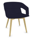 FAUTEUILS/POUFS - 4 pieds bois - MELODY fauteuil 4 pieds bois. face intérieure tissu SYNERGY coloris bleu marine face extérieure tissu SYNERGY coloris bleu marine piétement frêne brun