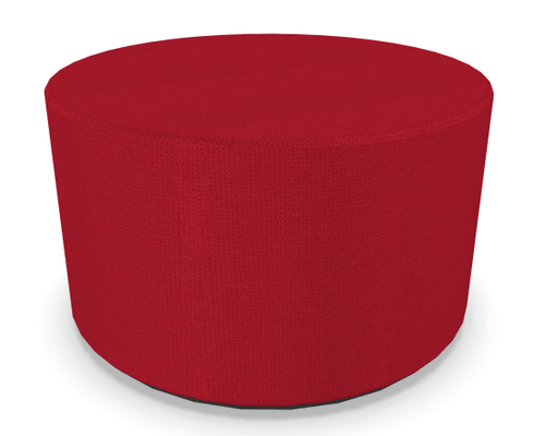 FAUTEUILS/POUFS - Poufs - TAM TAM - Pouf rond diamètre 60 cm avec base en mélaminé noire et supports en plastique rouge
