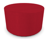 FAUTEUILS/POUFS - Poufs - TAM TAM - Pouf rond diamètre 60 cm avec base en mélaminé noire et supports en plastique rouge