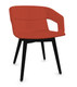 FAUTEUILS/POUFS - 4 pieds bois - MELODY fauteuil 4 pieds bois. face intérieure tissu SYNERGY coloris rouge face extérieure tissu SYNERGY coloris rouge piétement noir