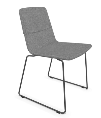 CHAISES ET TABOURETS - Pour tables standards, ht 75 cm, piétement 4 pieds - MELODY chaise piétement luge laqué noir