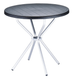 POLYPROPYLENE - TABLES  - MAJORQUE-Table plateau diamètre 80 cm en polypropylène recyclable , pieds 25 mm en aluminium anodisé -Finition plateau noir