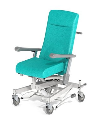 SCOLAIRE - Prendre Soin - Fauteuil KOSMO WT1700 ass. incli. tissu enduit strut. époxy roues D150 mm spl. galet zinguées - L73xP83xH128 cm