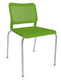 CHAISES ET TABOURETS - Pour tables standards, ht 75 cm, piétement 4 pieds - AGORA chaise 4 pieds. polypropylène coloris vert. structure fil chromé