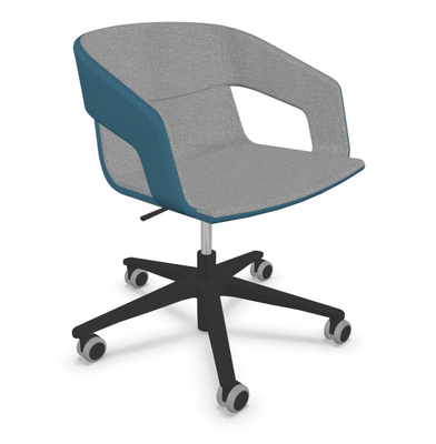 VISITEURS ET FONCTIONNELS - Sur roulettes - MELODY fauteuil piétement 5 branches sur roulettes laqué noir