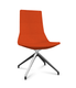 DIRECTION - Visiteurs - KI chaise de conférence haut dossier. piétement 4 branches en aluminium poli. revêtement tissu STEP coloris orange