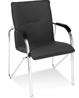 VISITEURS ET FONCTIONNELS - 4 Pieds - SWING fauteuil visiteur 4 pieds, vinyle VALENCIA coloris noir