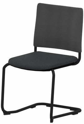 VISITEURS ET FONCTIONNELS - Luge - ZEN MESH chaise luge, tissu LUCIA anthracite, dos résille noire, structure noire