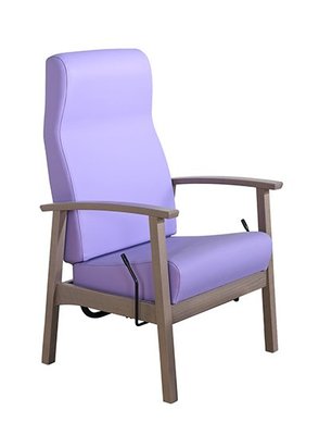 SCOLAIRE - Prendre Soin - Fauteuil QUIÉTUDE assise dossier tissu enduit piètement bois - L64xP70xH113 cm