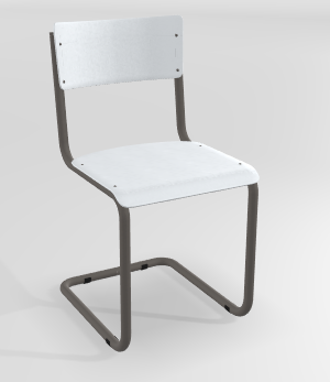 CHAISES ET TABOURETS - Pour tables standards, ht 75 cm, piétement luge - VINTAGE LUGE Chaise L.42,5xP.51xH.82cm-hauteur assise 46cm