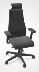 DIRECTION - Fauteuils - SO PRETTY - Fauteuil manager + têtière + accotoirs. Mécanisme synchrone décalé avec translation d'assise. Tissus Cuir Pleine Fleur Gris Foncé SQG SQG