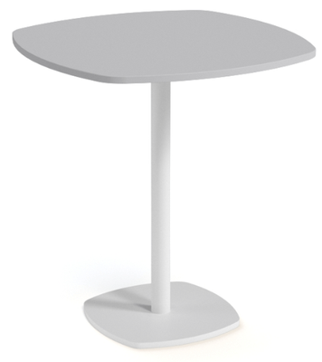 TABLES SPOTY - Tables hauteur 75 cm - SPOTY Table forme carrée angles arrondis L.70xP.70xH.75cm - Couleur de la structure : EP91 - blanc extra mat- Couleur du plateau : HP90 - blanc pur- Dimension : 70 x 70 cm arrondi