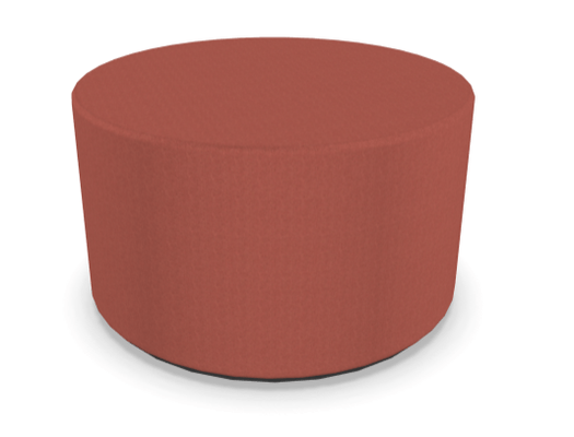 FAUTEUILS/POUFS - Poufs - TAM TAM - Pouf rond diamètre 60 cm avec base en mélaminé noire et supports en plastique coloris synergy rouge