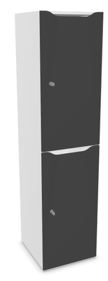 CASIERS - 2 cases - Meuble à cases H.182xL.45xP.50cm- 2 cases H86cm. portes avec découpe en partie haute. serrure à code