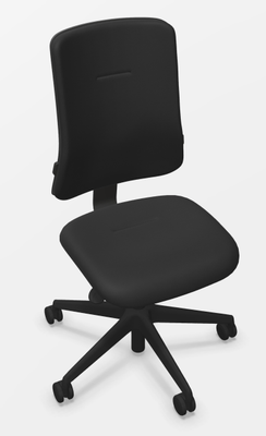 OPERATIVE - Dossier tissu - SMOOTH TISSU-Siège mécanisme synchro cadre et piét. noir, 5 pst. de vérouillage du dossier tissu renfort lombaire tissu noir BONDAI