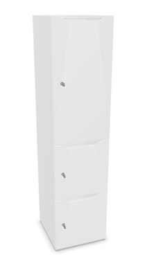 CASIERS - 3 cases - Meuble à cases H.182xL.45xP.50cm - 3 cases : 1 x H86cm (en haut) + 2 x H43cm (en bas). portes avec découpe en partie haute. serrure à code