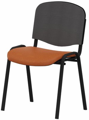 VISITEURS ET FONCTIONNELS - 4 Pieds - Joker Mesh - Chaise piétement 4 pieds laqué noir (A).Assise tissu et dossier résille Lucia Corail YBZ (YBZ)