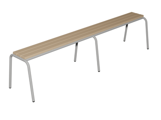 SCOLAIRE - Decouvrir - Banc MOLY hêtre massif vernis incolore piètement époxy - L200 cm - T2