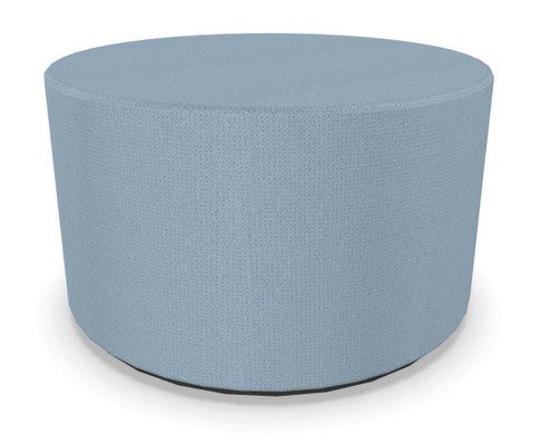 FAUTEUILS/POUFS - Poufs - TAM TAM - Pouf rond diamètre 60 cm avec base en mélaminé noire et supports en plastique bleu clair