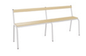 SCOLAIRE - Decouvrir - Banc MOLY avec dossier hêtre massif vernis incolore piètement époxy - L200 cm - T3
