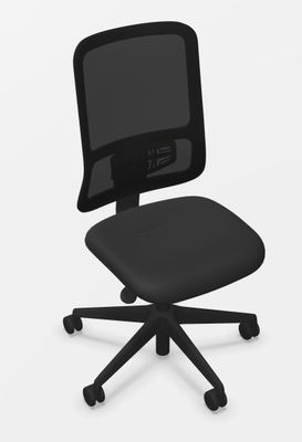 OPERATIVE - Dossier résille - SMOOTH MESH- Siége synchro cadre et piét; noir,8 pos.de vérouillage du dossier en résille renfort lomb. -tissu noir BONDAI