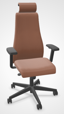 DIRECTION - Fauteuils - SO PRETTY - Fauteuil manager + têtière + accotoirs. Mécanisme synchrone décalé avec translation d'assise. Tissus Cuir Pleine Fleur Marron SQD SQD