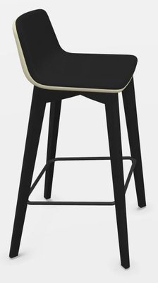 CHAISES ET TABOURETS - Pour tables hauteurs 105 ou 110 cm - MELODY chaise haute. assise H.74cm. piétement frêne teinté noir